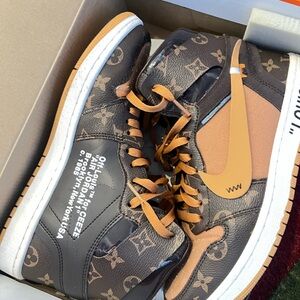 Stylish LV high top size 9 Brown and Tan Men's Sneakers. All for style & play